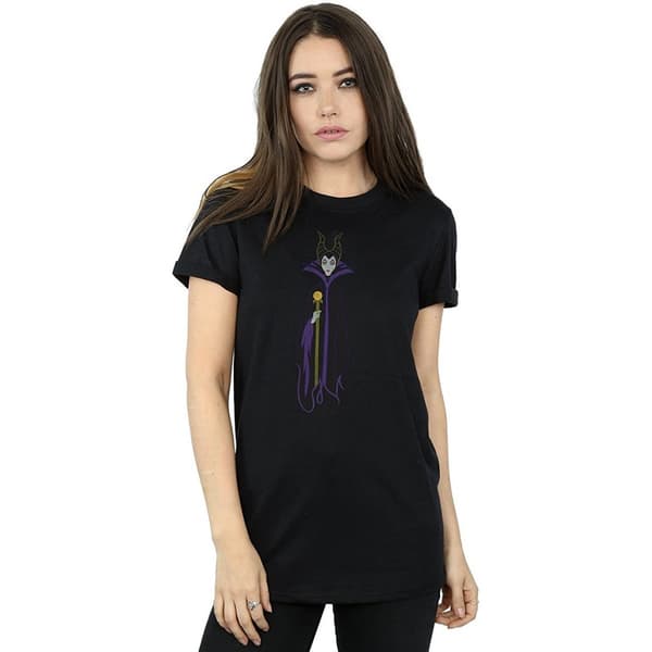 Sleeping Beauty Dam/Damer Klassisk Maleficent Bomull Boyfrie Black XL