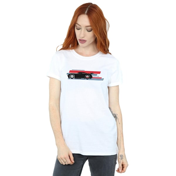 Disney Dam/Damer Cars Jackson Storm Stripes Bomull Pojkvän White 3XL