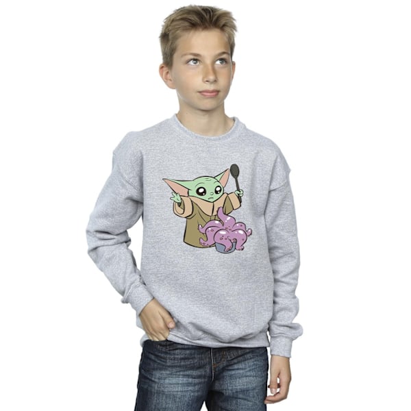 Star Wars Boys The Mandalorian Spooky Cooking Sweatshirt 7-8 år Sports Grey 7-8 Years