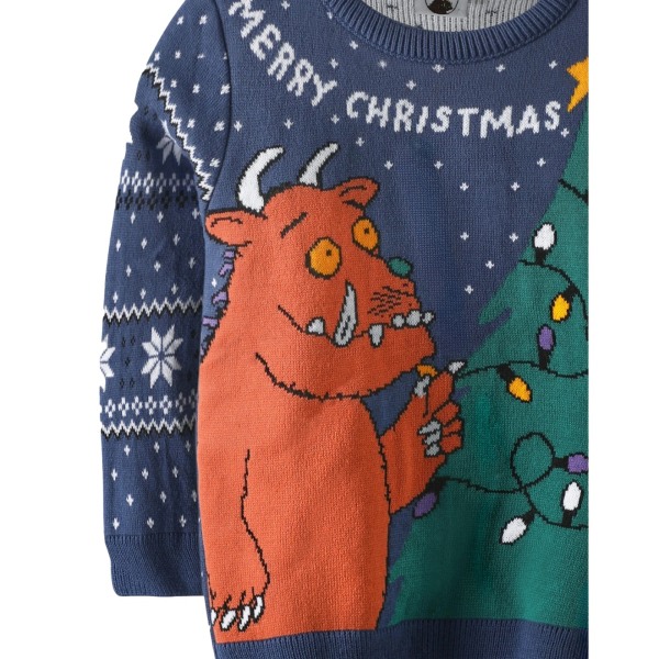 The Gruffalo Boys Knitted Christmas Jumper 6-7 Years Blue Blue 6-7 Years