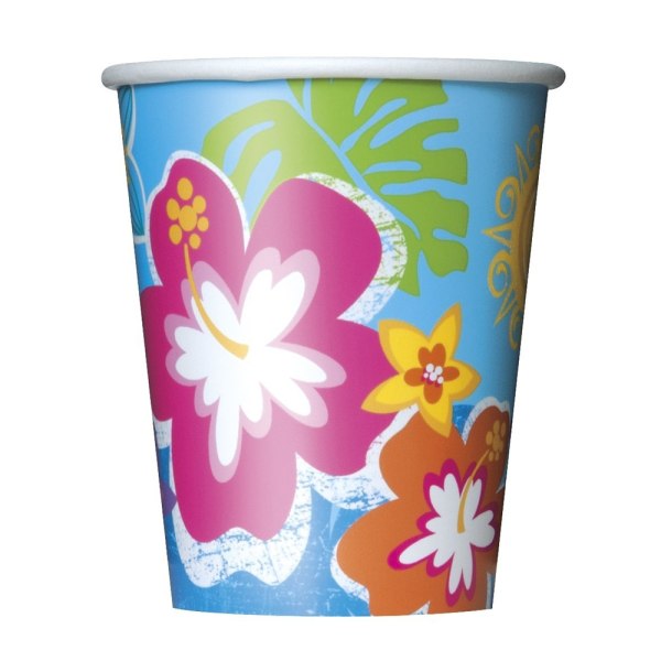 Unikt partypapper Hawaiian Party Cup (paket med 8) One Size Blue Blue/Pink/Orange One Size