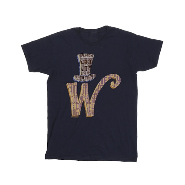 Willy Wonka Herr W Logotyp Hatt T-shirt 4XL Marinblå Navy Blue 4XL