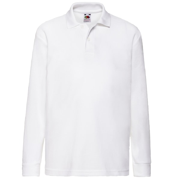 Fruit Of The Loom Barnkläder Långärmad 65/35 Pique Polo / Barn Polotröjor 3-4 Vit White 3-4
