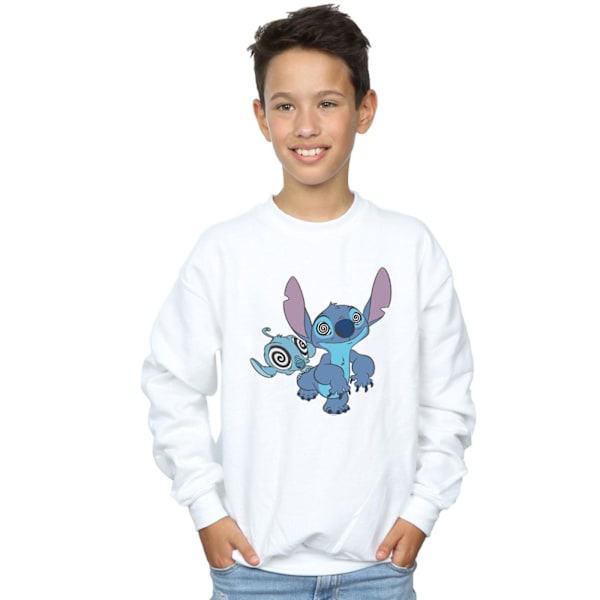 Disney Boys Lilo And Stitch Hypnotized Sweatshirt 7-8 År Vit White 7-8 Years