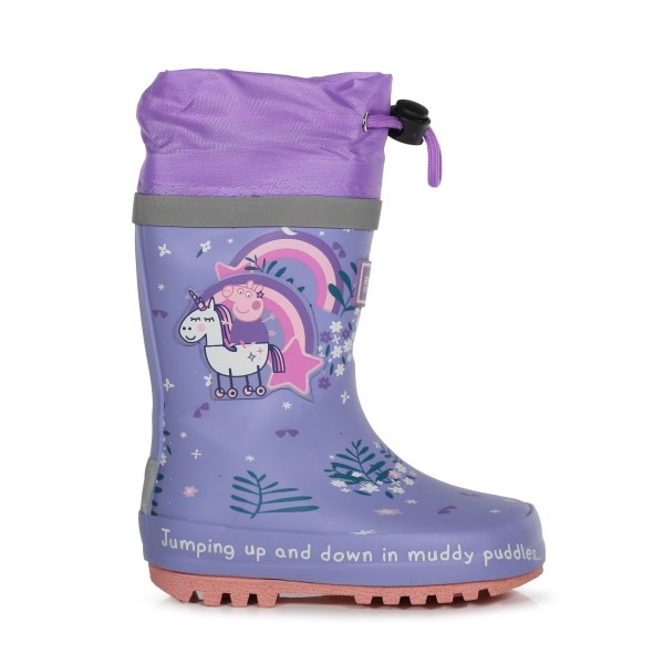 Regatta Childrens/Kids Splash Greta Gris Unicorn Wellington Boot Lilac Bloom 13 UK Child