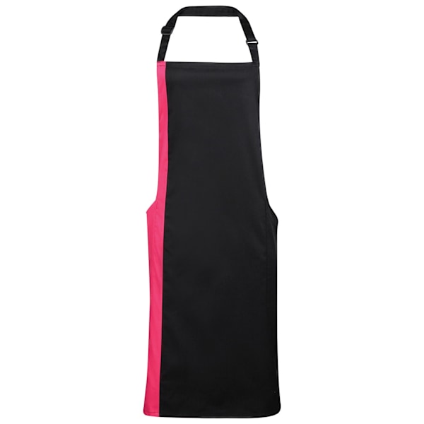 Premier Contrast Bibbed Full Apron One Size Svart/Rosa Black/Hot Pink One Size