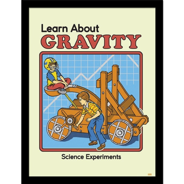Steven Rhodes Lär dig om gravitationsramen affisch 40cm x 30cm Mul Multicoloured 40cm x 30cm