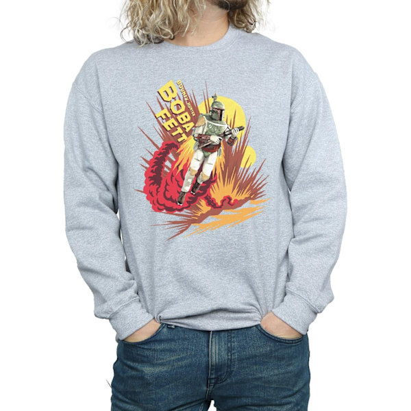 Star Wars Herr Boba Fett Raketdriven Sweatshirt M Sports Grå Sports Grey M