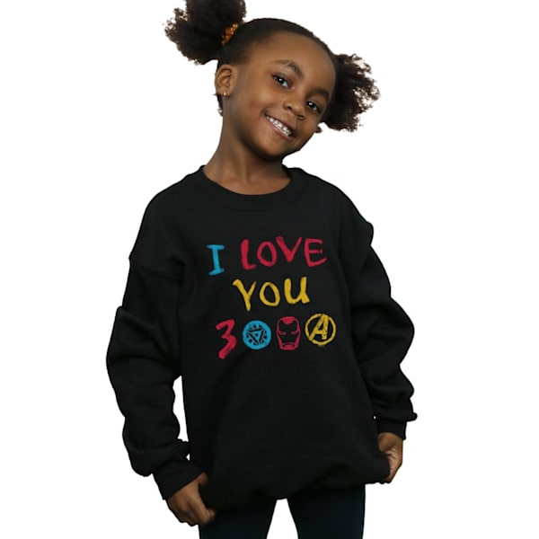 Marvel Girls Avengers Endgame I Love You 3000 Kritor Sweatshirt Black 7-8 Years