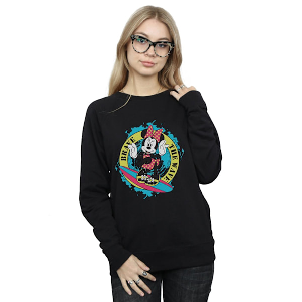 Disney Dam/Kvinnor Minnie Mouse Brave The Wave Sweatshirt L B Black L