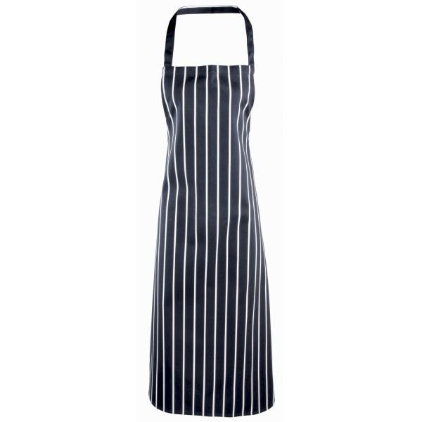 Premier Ladies/Womens Stripe Apron / Workwear (Butchers Style) Navy/White One Size