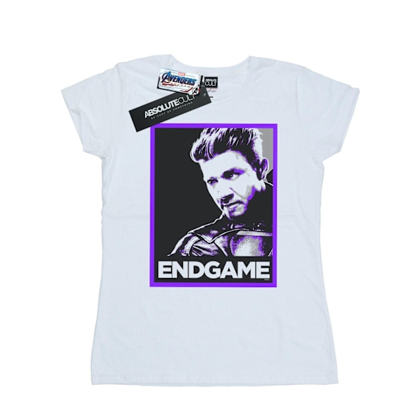 Marvel Womens/Ladies Avengers Endgame Hawkeye Poster Bomull T-S White XL