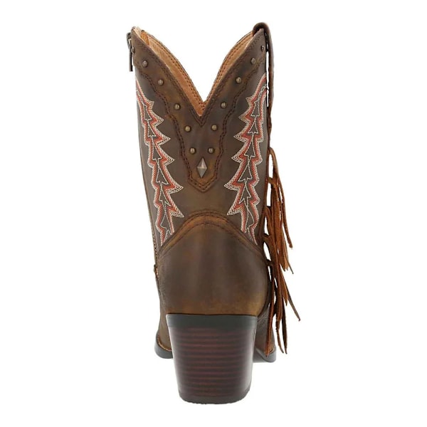 Durango Dam/Damer Crush Ankel Western Boots i Fullnarvläder Pecan 8 UK