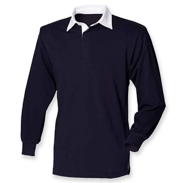 Front Row Classic Rugby-tröja med lång ärm för män XS Marinblå/Vit Navy/White XS