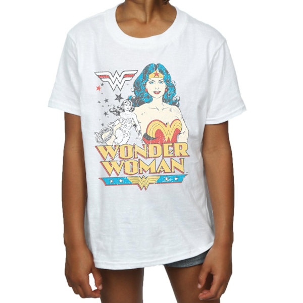 DC Comics Girls Wonder Woman Posing Bomull T-shirt 7-8 År Vit White 7-8 Years