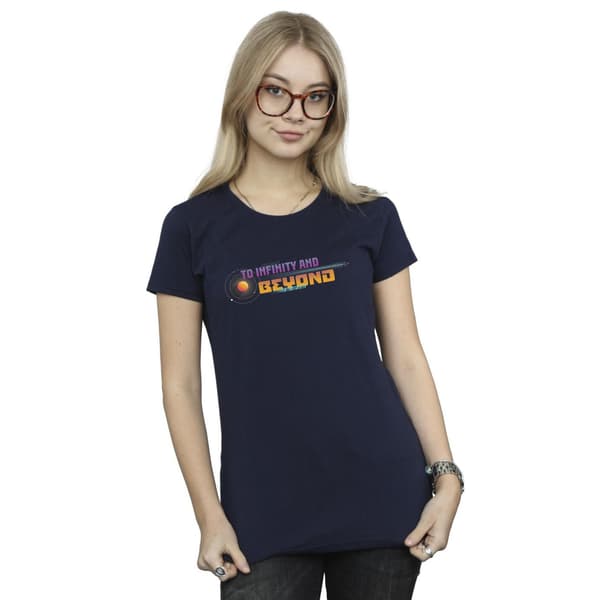 Disney Dam Lightyear Infinity And Beyond Text Bomull Navy Blue S