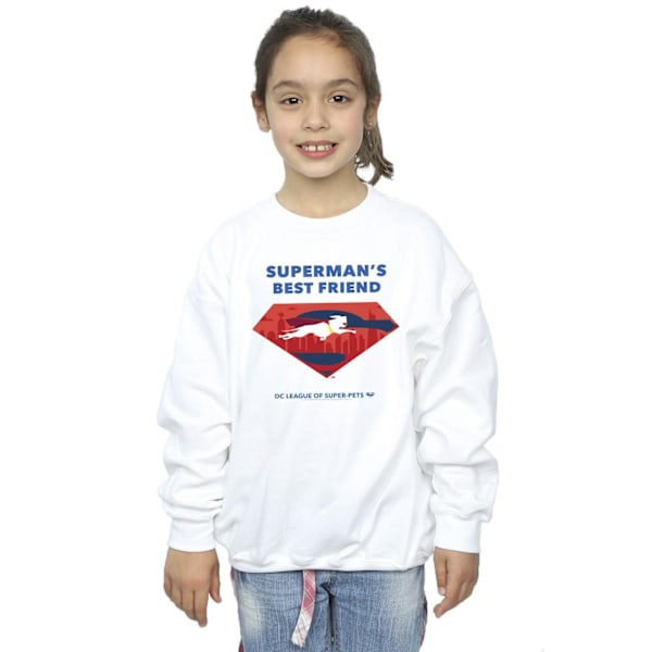 DC Comics Girls DC Comics DC League Of Super-Pets Supermans bästa vän Sweatshirt 3-4 år Vit White 3-4 Years