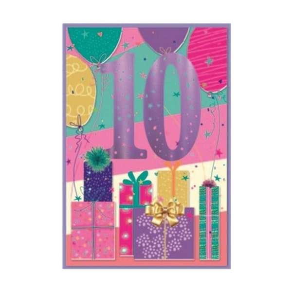 Simon Elvin Presentpapper 10-årsdag Grattiskort (6-pack) Multicoloured One Size