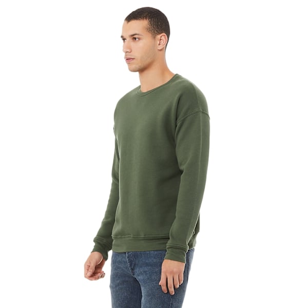 Bella + Canvas Unisex Vuxen Fleece Drop Shoulder Sweatshirt XS Military Green XS
