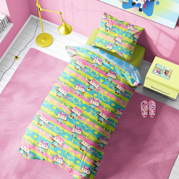 Gabby´s Dollhouse Glitter Makes Everything Better Vändbart Påslakan Multicoloured Single