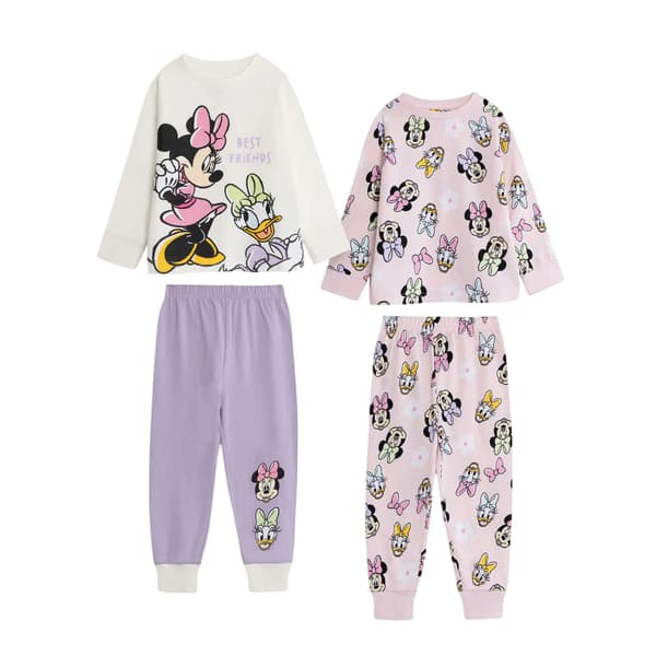 Disney Flickor Minnie Mouse Kortärmad Lång Pyjamas Set (Förpackning Multicoloured 18-24 Months