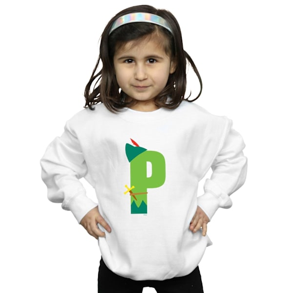 Disney Girls Alphabet P Is For Peter Pan Sweatshirt 7-8 År W White 7-8 Years