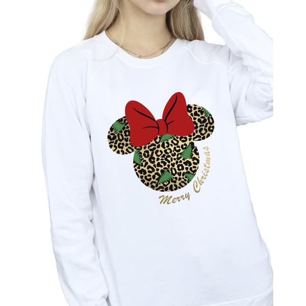 Disney Dam/Dam Minnie Mouse Leopard Jultröja White L