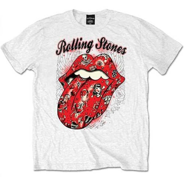 The Rolling Stones Unisex Vuxen Tatuering T-shirt M Vit White M