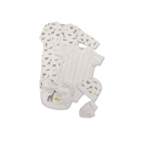 Nursery Time Baby Hello Presentkit (5 Delar) 3-6 månader Grå/Gul Grey/Yellow 3-6 months