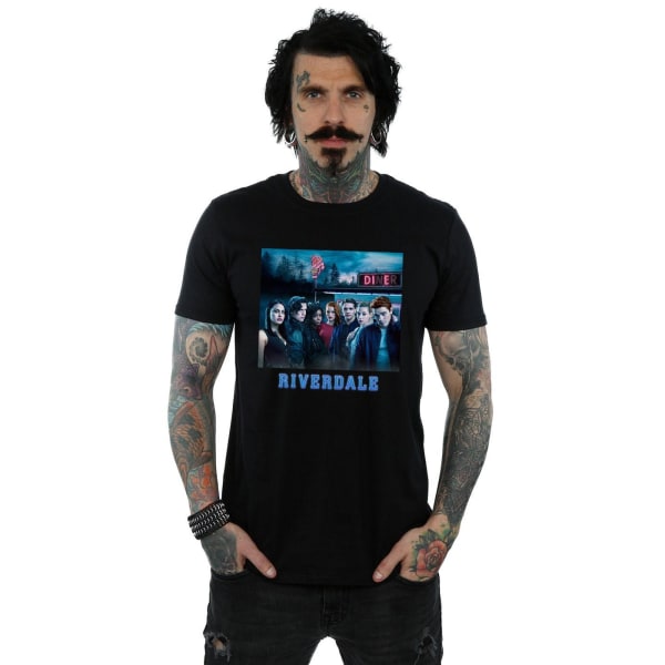 Riverdale Mens Diner Poster T-Shirt S Svart Black S