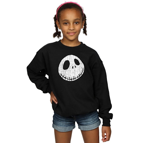 Disney Girls Nightmare Before Christmas Jack Cracked Face Sweatshirt Black 12-13 Years