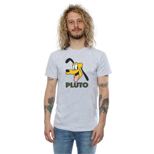 Disney Herr Pluto Ansikte T-Shirt M Heather Grey Heather Grey M