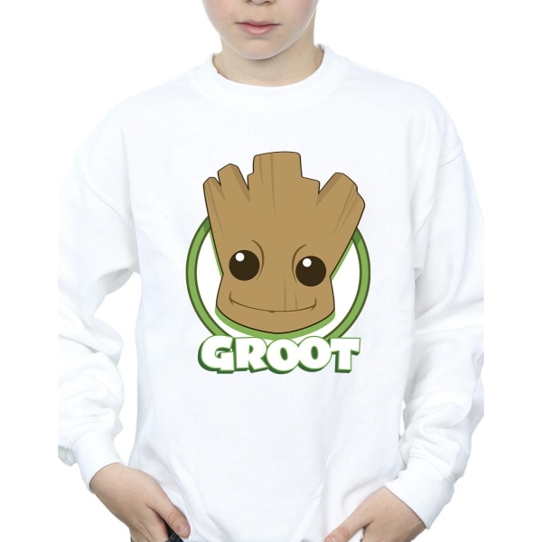 Guardians Of The Galaxy Boys Groot Badge Sweatshirt 7-8 år W White 7-8 Years
