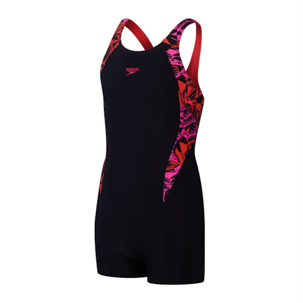 Speedo Girls Printed Panelled Legsuit 5-6 år Marinblå/Rosa Navy/Pink 5-6 Years