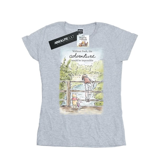 Disney Dam/Dam Winnie The Pooh Adventure Bomull T-shirt L Sports Grey L