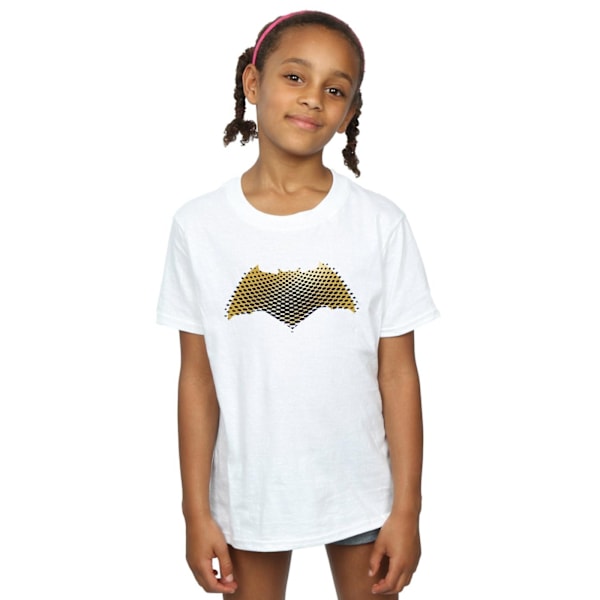 DC Comics Girls Justice League Movie Batman Logo Textured Cotto White 5-6 Years