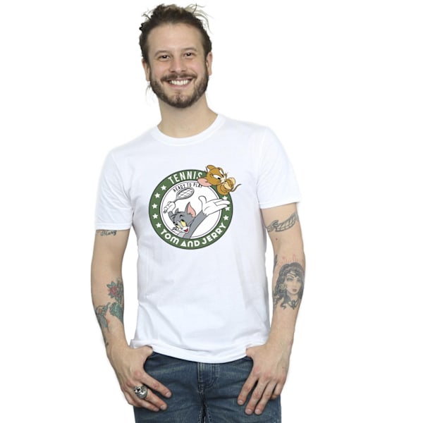 Tom And Jerry Herr T-shirt Tennis Ready To Play M Vit White M