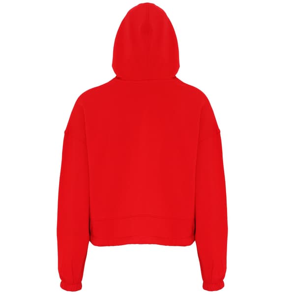 TriDri Dam/Kvinnor Croppad Oversize Hoodie S/M Eldröd Fire Red S/M