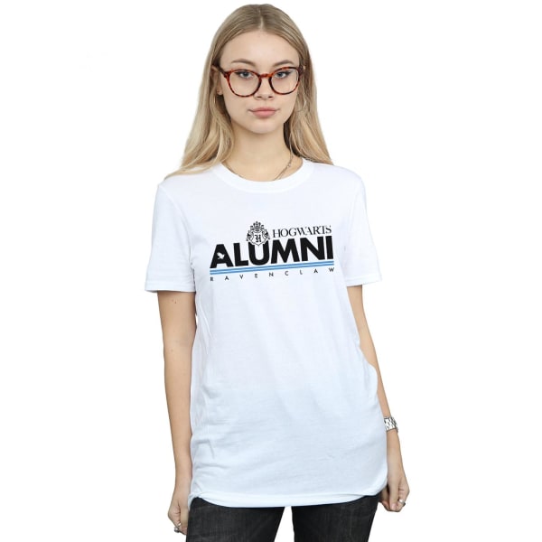 Harry Potter Dam/Kvinnor Hogwarts Alumni Ravenclaw Bomull Pojkvän T-shirt White XXL