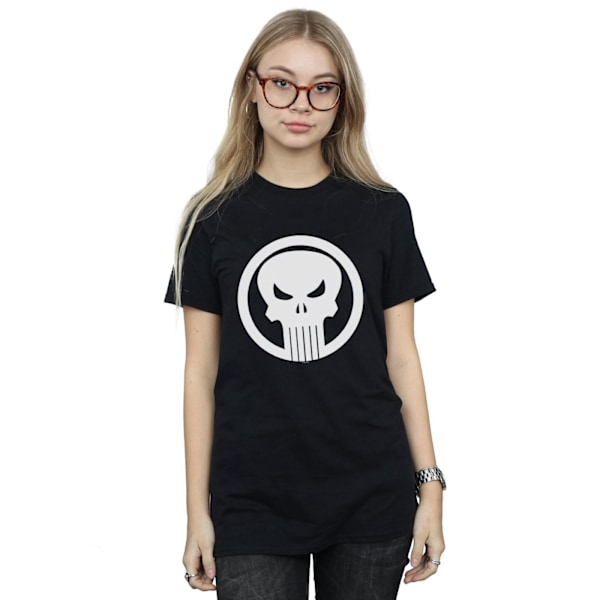 Marvel Womens/Ladies The Punisher Skull Circle Cotton Boyfriend Black XL