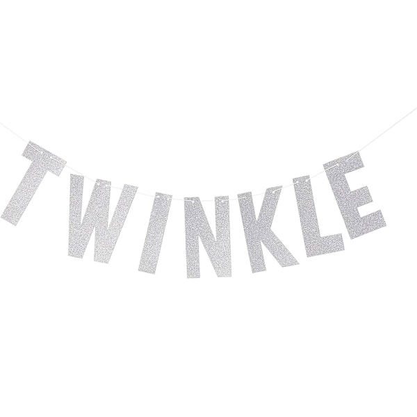 Kreativ fest Twinkle Little Star Glitter Banner En Storlek Silver Silver One Size