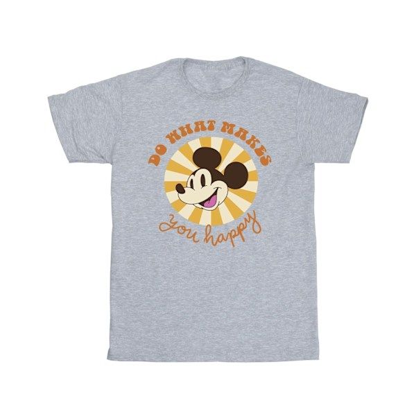 Disney Girls Mickey Mouse Do What Makes You Happy Bomull T-Shir Sports Grey 3-4 Years