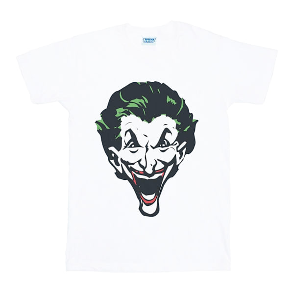 DC Comics Pojkar The Joker Big Face T-Shirt 7-8 År Vit White 7-8 Years