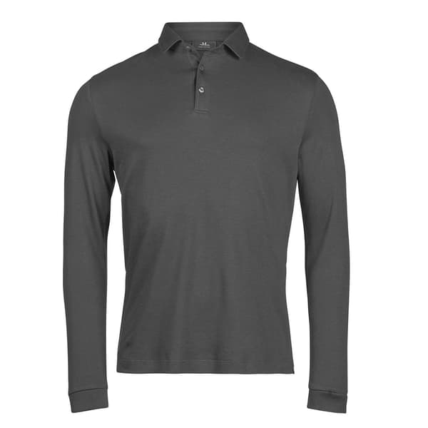 Tee Jays Herr Pima Bomull Långärmad Pikétröja M Svart Black M
