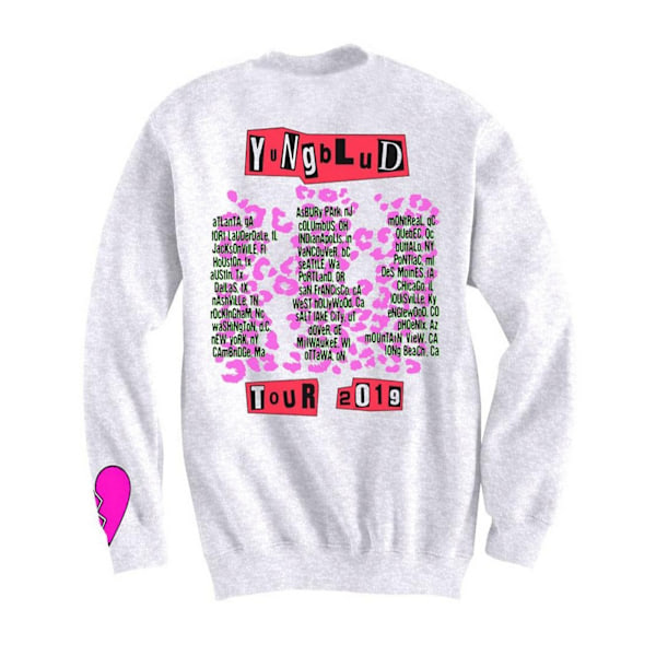 Yungblud Unisex Vuxen Tour Bak & Ärm Tryck Sweatshirt XS Vit White XS