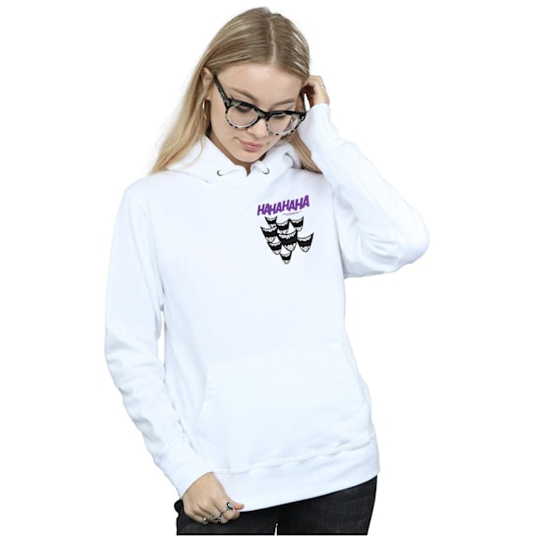 DC Comics Dam/Kvinnor Batman Joker Smile Bröst Tryck Hoodie White M