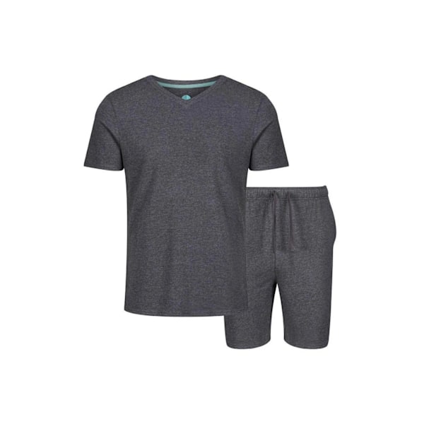 Light And Shade Klassisk V-ringad Pyjamas Set för Män L Kolgrå Charcoal Grey L