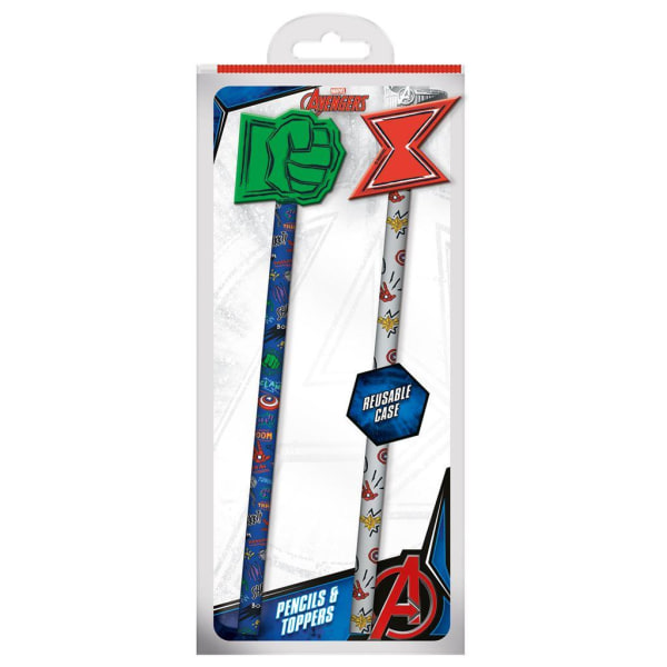Avengers Hero Club Penna med suddgummi (2-pack) 10,2 cm x 27,5 White/Blue 10.2cm x 27.5cm x 1.5cm