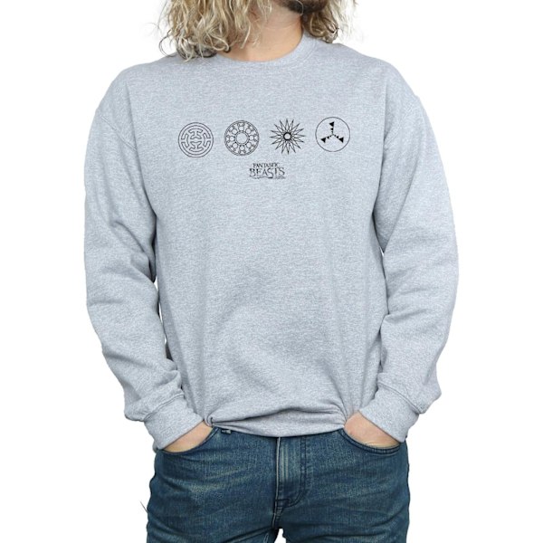 Fantastiska vidunder Mäns cirkulära ikoner Sweatshirt XXL Sports Grey Sports Grey XXL