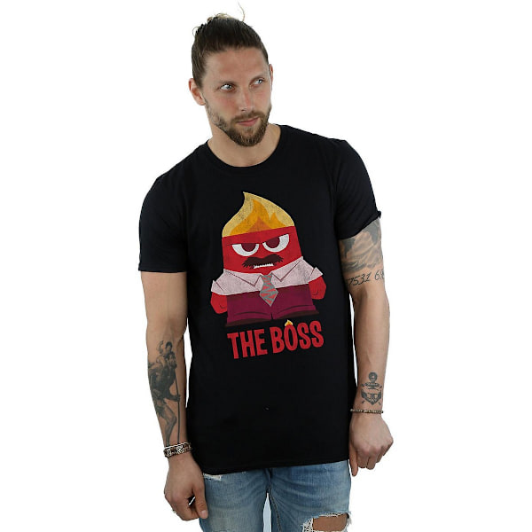 Inside Out Herr The Boss Anger Bomull T-shirt XXL Svart Black XXL